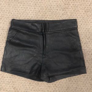NWOT leather shorts, size 27!